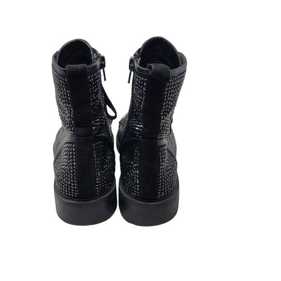 Steve Madden Ozzy Black Studded High Top Sneakers Sz 8M Womens Shoes Combat Glam - Picture 10 of 14